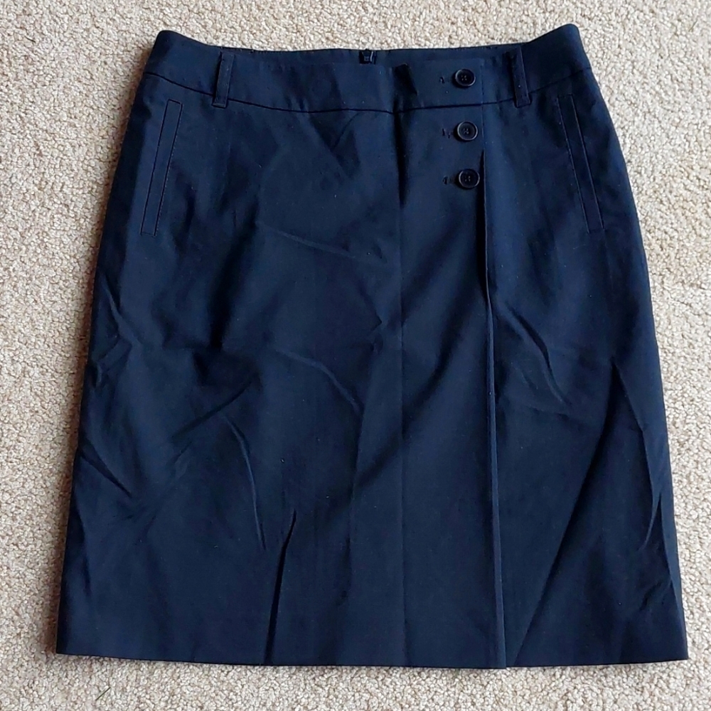 Espirit Collection Navy Blue One Pleated Skirt with Pockets Size 6